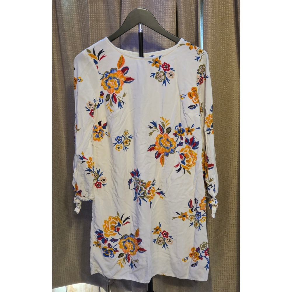 Old Navy Floral Round Neck‎ Rayon Dress Women's Size Small Multicolor